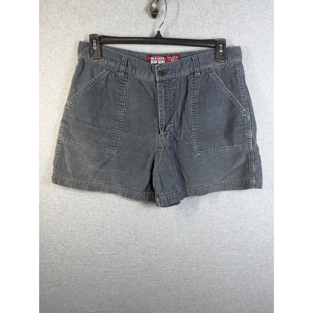 Old Navy Shorts Womens 14 Gray Corduroy Utility Relaxed Fit Casual Pockets